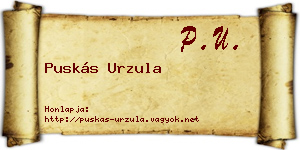 Puskás Urzula névjegykártya